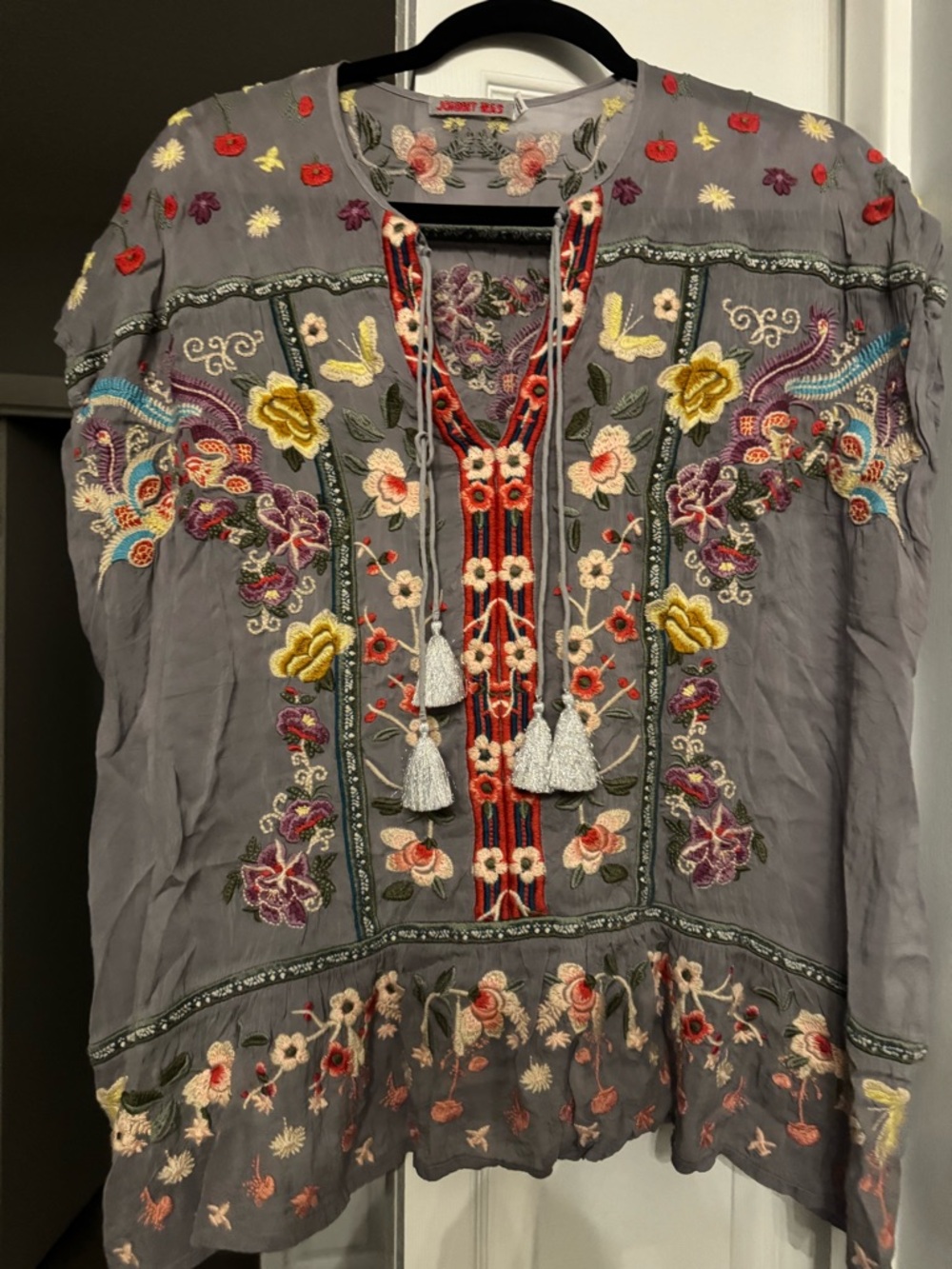 Johnny Was Sleeveless Embroidered Top XL